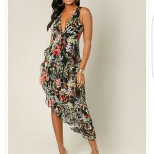 NWT WOW Couture 'EZRI' Tiered Ruffle Asym Dress